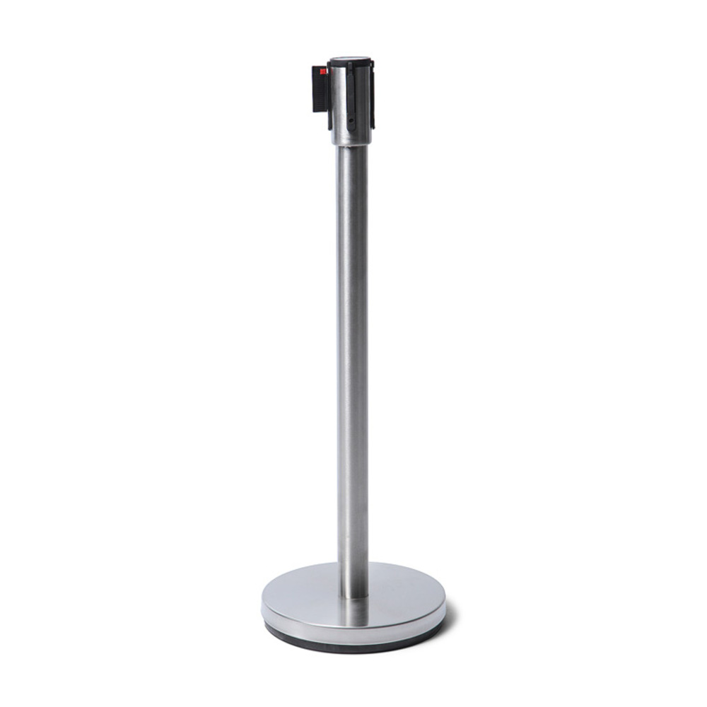 Poteau Flexi Belt Barrière Chrome Économie Avec Ceinture Noire 25 m