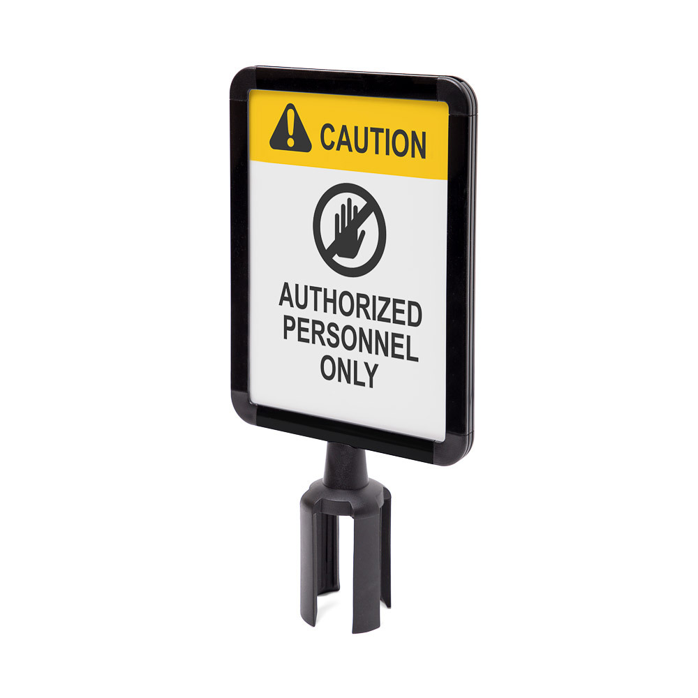 Porte-enseignes De Barrière A4 Noir Pour Barrier Flexi Belt Post Économie