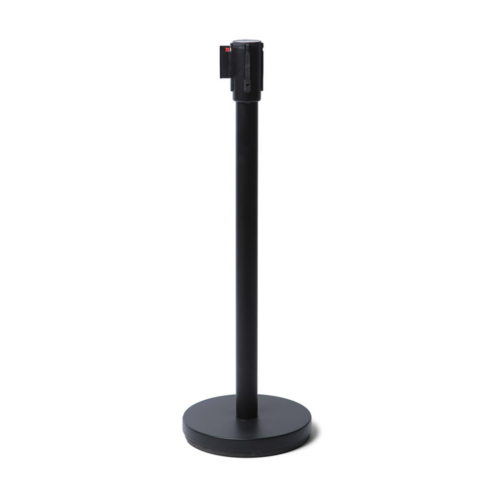 Poteau Flexi Belt Barrière Noire Économie Avec Ceinture Noire 25 m