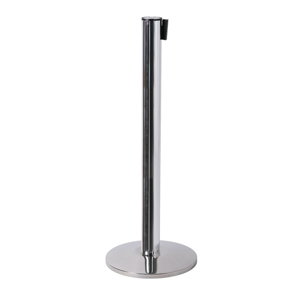 Poteau Flexi Belt Barrière Chrome Avec Ceinture Noire 27 m