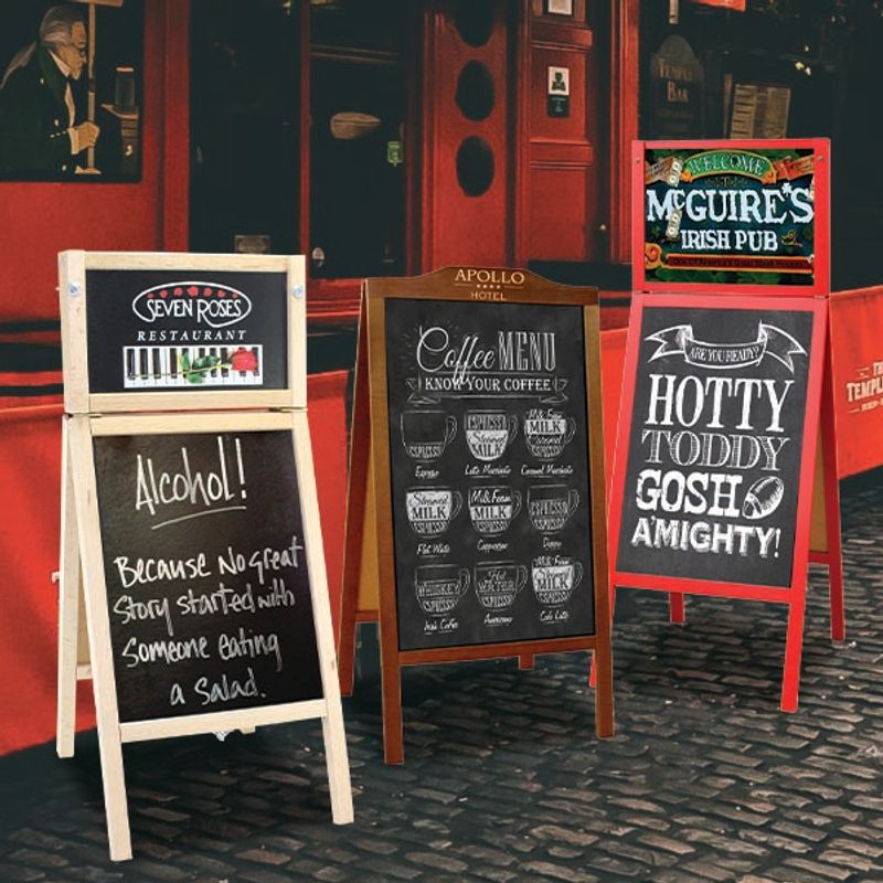 Full-Sized Chalk A-Board Group