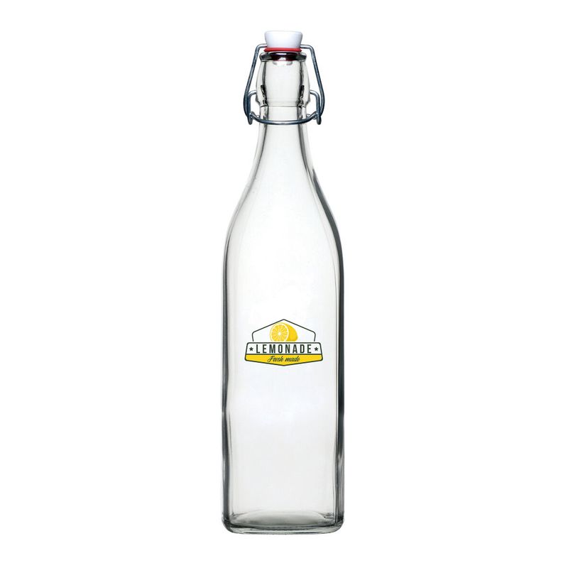 Glass Square Swing Bottle - 2 Pint (1 Litre)