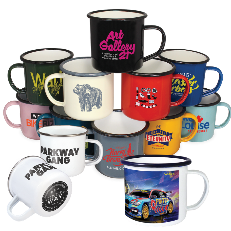 Premium Enamel Mugs (285ml/10oz) - Coloured